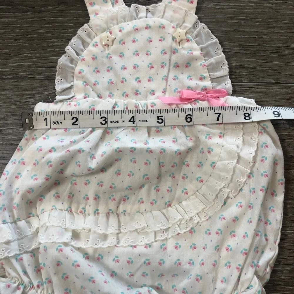 Healthtex Vintage Kids Clothing Baby Girls Floral Ruffle Outfit Size 9 Months